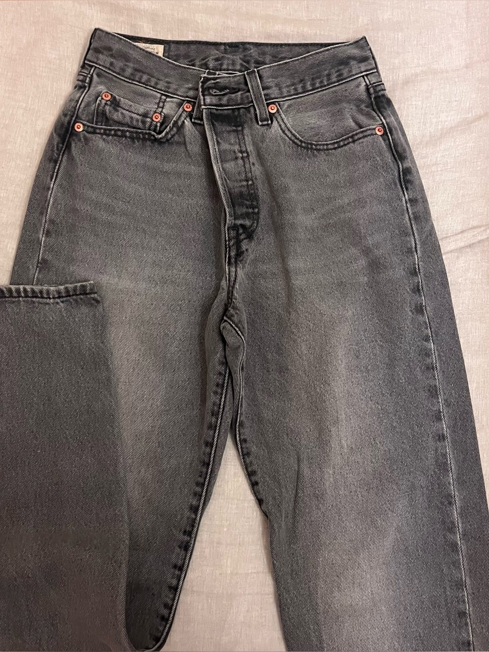 501’s Levis Washed Black High-Rise Jeans